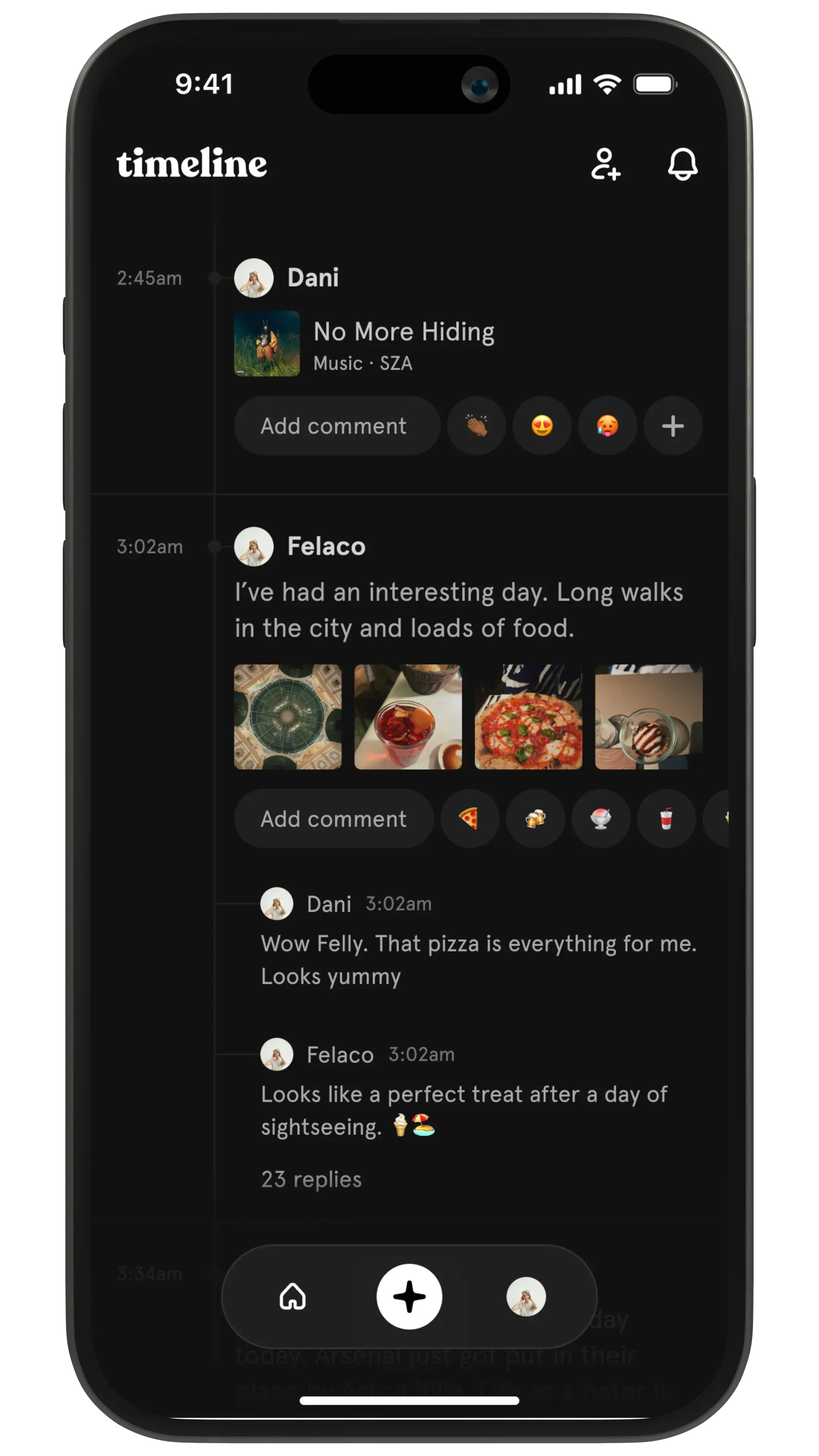 Timeline interface
