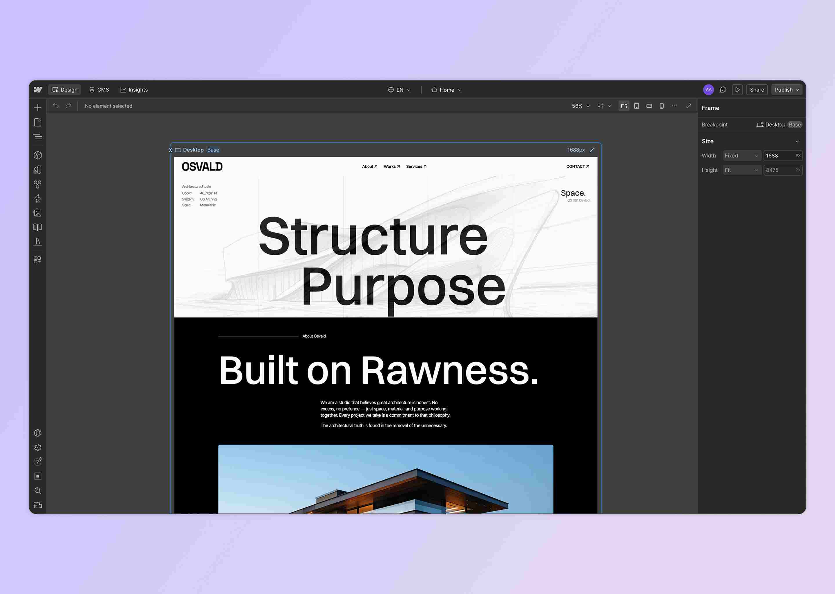Webflow's Pan & Zoom experience